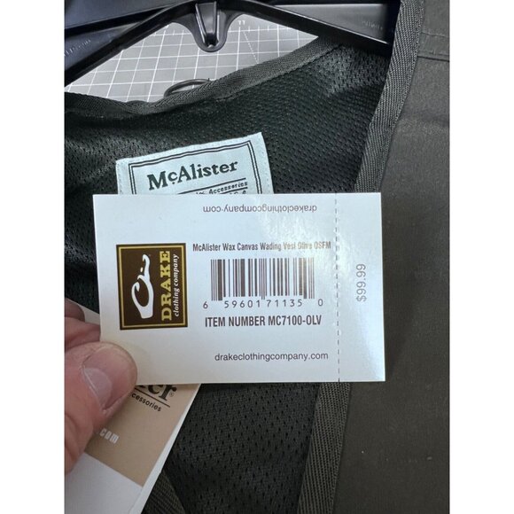 DRAKE WATERFOWL MCALISTER WAX CANVAS WADING VEST - HUNTING VEST - New NWT - Picture 8 of 8